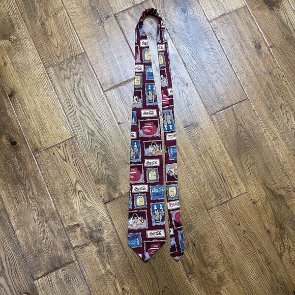 VTG Coca-Cola Vintage All Over Print Novelty Men's Tie - Picture 1 of 4